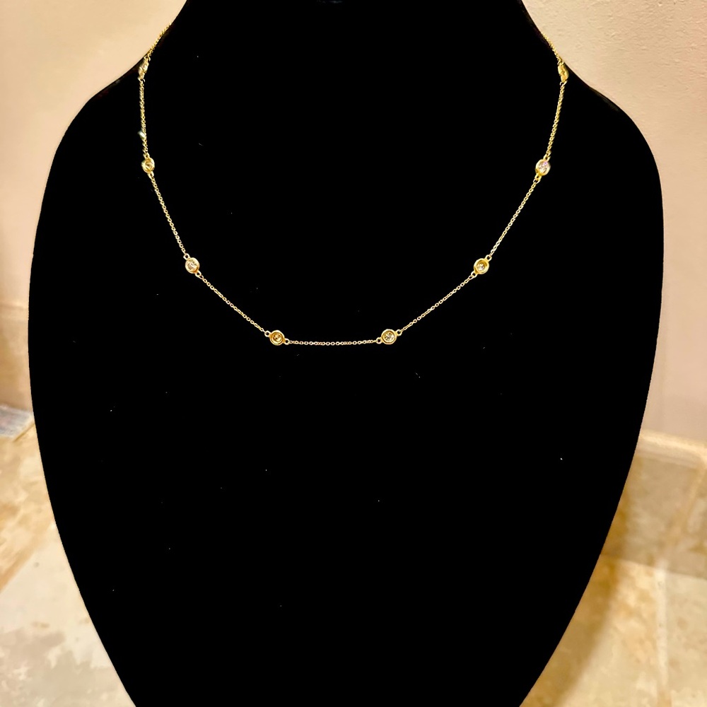 Effy Radiant Value 14k Yellow Gold & 1.5 TCW Diamond Bezel Station Necklace